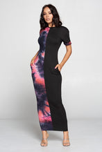 Load image into Gallery viewer, Short Sleeve Two Tone Maxi Dress
